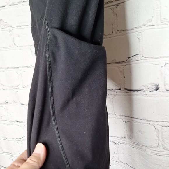 Phisockat Black Ankle Length Legging Wide Waistband Thigh Pockets Sz S - Picture 4 of 7